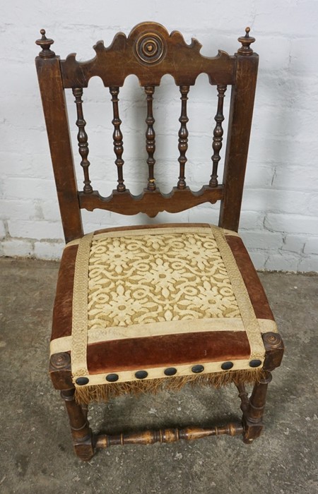 Three Assorted Chairs, circa 19th century and later, Largest, 85cm high, With a Stool (4) - Image 9 of 11