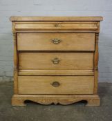 Oak Chest of Drawers, circa 19th century, Having a small Drawer above three long Drawers, 91cm high,