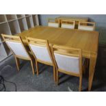 Danish style Eight Piece Contemporary Dining Room Suite, Comprising of Sideboard, Extending Dining