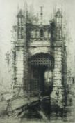 Hedley Fitton (1859-1929) "Gateway, Hever Castle Kent" Original Proof Etching, Signed in pencil,