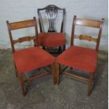 Pair of Regency style Mahogany Dining Chairs, 90cm high, With a Hepplewhite style Chair (3)