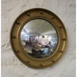 Convex Wall Mirror, circa late 19th / early 20th century, 48cm diameer
