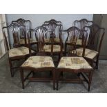 Set of Eight Chippendale style Mahogany Dining Chairs, Comprising of two carver chairs with six side