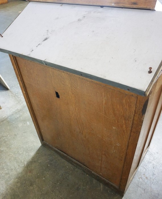 Vintage Oak Printing Chest, Having a later top, With ten drawers enclosing accessories, 127cm - Image 6 of 7