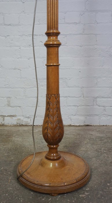 Mahogany Floor Lamp with Shade, Having reeded decoration, 155cm highCondition reportNot tested, sold - Image 2 of 3