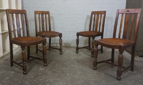 Set of Four Vintage Dining Chairs, 90cm high, (4)