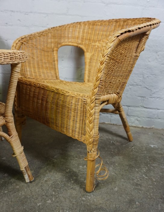 Assorted Modern Wicker Furniture, To include a Screen and a Magazine Rack, Screen 163cm high, - Image 2 of 6