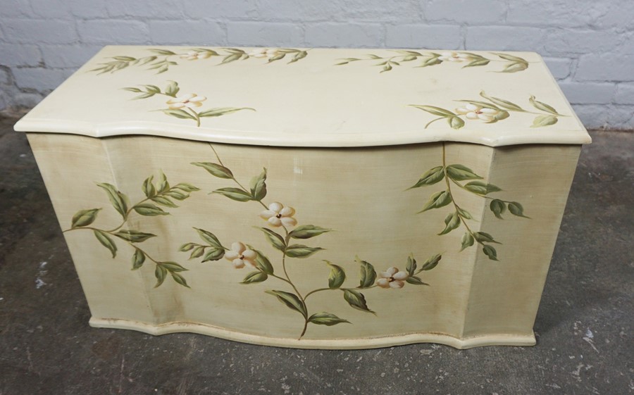 Childs Painted Utility Chest, 101cm high, 61cm wide, 32cm deep, With a similar Ottoman, (2) - Image 2 of 8