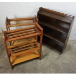 Two Shoe Racks, 77cm high, 60cm wide, 26cm deep, With an Open Bookcase, (3)