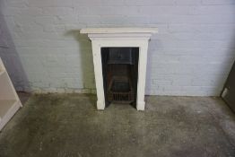 Antique Painted Cast Iron Fireplace, 94cm high, 69cm wide, 12cm deep