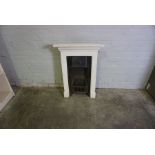 Antique Painted Cast Iron Fireplace, 94cm high, 69cm wide, 12cm deep