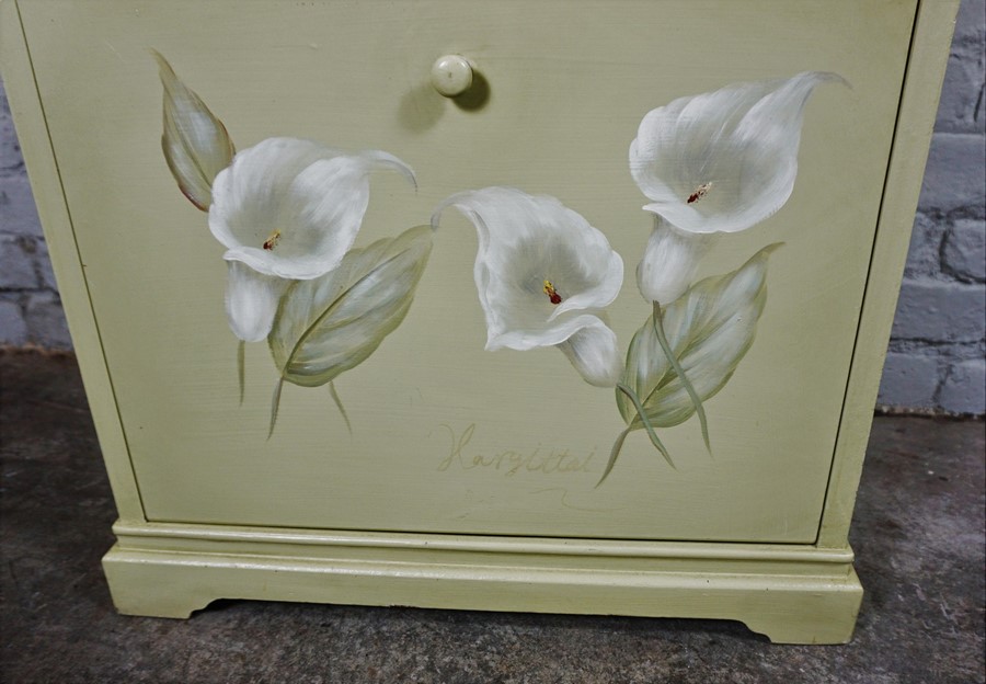 Childs Painted Utility Chest, 101cm high, 61cm wide, 32cm deep, With a similar Ottoman, (2) - Image 7 of 8