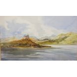 N.Hampton "Duart Castle" Watercolour, Signed, 26.5cm x 44.5cm