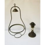 Duplex Oil Lamp, circa early 20th century, 27cm high, With a Hanging frame, (2)