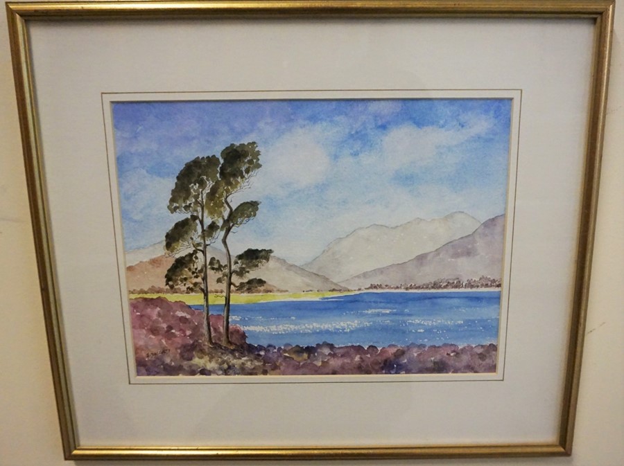 Joyce Dalgety "Loch Tulla, Bridge of Orchy" "Kiloran Bay, Isle of Colonsay" Two Watercolours, 20cm x - Image 5 of 6