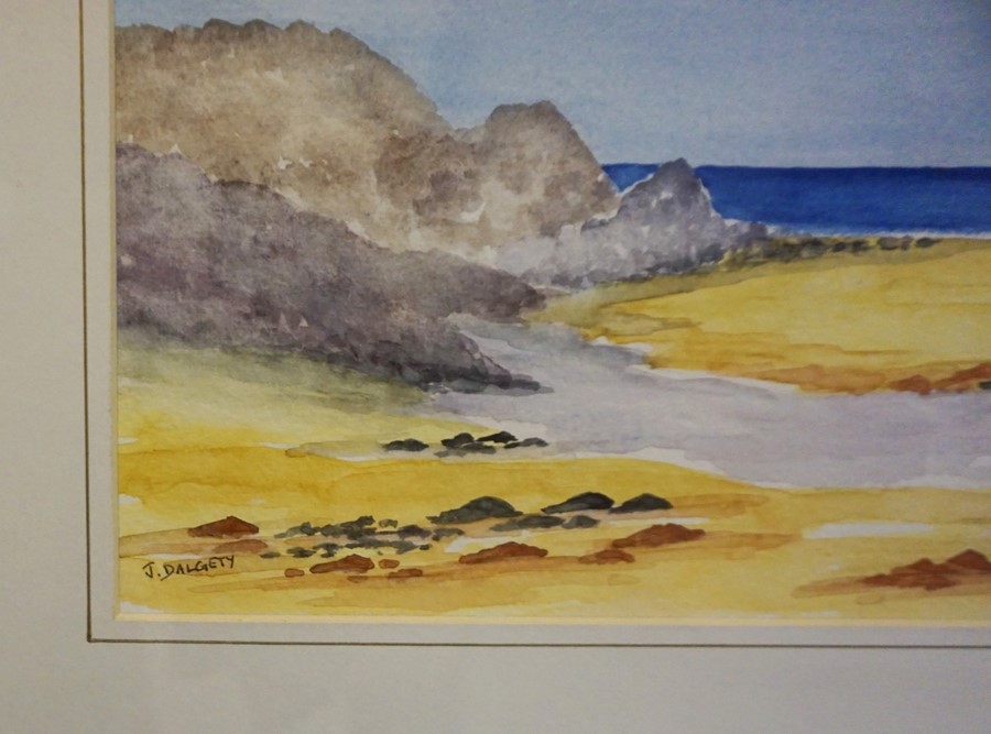 Joyce Dalgety "Loch Tulla, Bridge of Orchy" "Kiloran Bay, Isle of Colonsay" Two Watercolours, 20cm x - Image 3 of 6