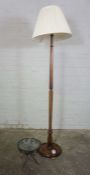 Mahogany Floor Lamp with Shade, 166cm high, With a small Table, (2)Condition reportFloor lamp not