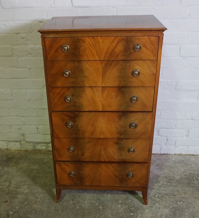 Two Mahogany Chests of Drawers, With a similar Bedside Cabinet, Largest Chest 115cm high, 64cm wide,