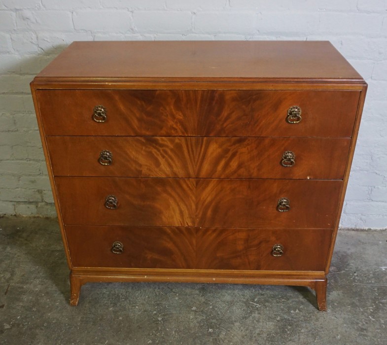 Two Mahogany Chests of Drawers, With a similar Bedside Cabinet, Largest Chest 115cm high, 64cm wide, - Image 2 of 3