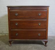 Mahogany Chest of Drawers, 93cm high, 93cm wide, 48cm deep