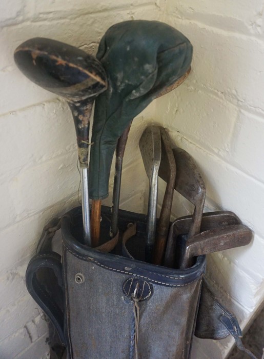 Bag of Hickory and Metal Shafted Golf Clubs - Image 2 of 2