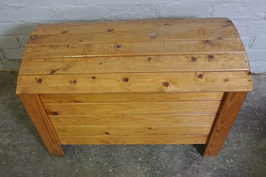 Vintage Travel Trunk, 48cm high, 92cm wide, 52cm deep, With a Pine Box, (2) - Image 2 of 2