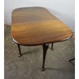 Mahogany Drop Leaf Pad Foot Table, 75cm high, 152cm long, 91cm wide