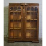 Vintage Oak China / Display Cabinet, 123cm high, 93cm wide, 38cm deep