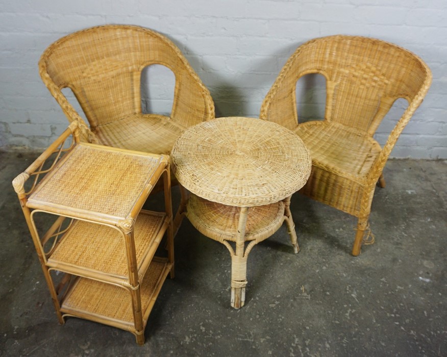 Assorted Modern Wicker Furniture, To include a Screen and a Magazine Rack, Screen 163cm high,