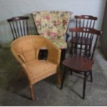 Rocking Chair, 97cm high, With four assorted Chairs, (5)