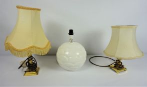 Three Assorted Table Lamps, (3)Condition reportNot tested (sold as seen)