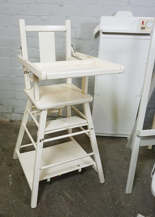 Mixed Lot of Painted White Furniture, To include a Childs Desk and Chair, Easel, Folding Cot, - Image 2 of 3