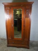 Vintage Mahogany Wardrobe, 153cm high, 114cm wide, 48cm deep