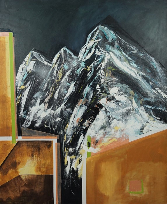 Yelena Visemirska (Latvian, B.1984), Mountain in the City II, oil and acrylic on canvas, signed, - Image 2 of 10