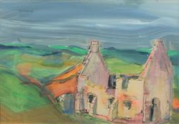 Lida Hatrick M.A.(Hons) M.Sc.(British, B.1948), Crichton Castle Chapel, acrylic on board, initials