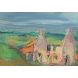 Lida Hatrick M.A.(Hons) M.Sc.(British, B.1948), Crichton Castle Chapel, acrylic on board, initials