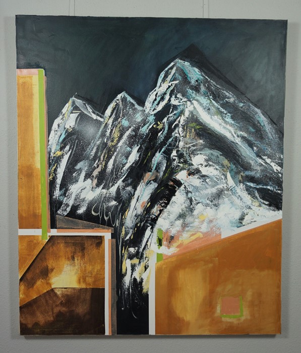 Yelena Visemirska (Latvian, B.1984), Mountain in the City II, oil and acrylic on canvas, signed, - Image 3 of 10