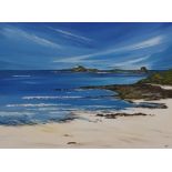 Anne White (Scottish, B.1960), A Beautiful Calm Day, Fidra from Archerfield, East Lothian, acrylic