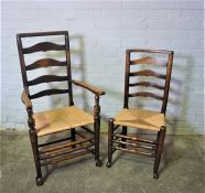 Set of Eight Lancashire style Ash & Elm Dining Chairs (circa late 19th / early 20th century)