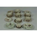 Mixed Lot of Dresden Floral Sprays Tea / Coffee Wares, With four pieces of assorted Meissen and