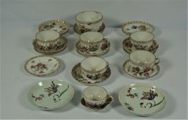 Mixed Lot of Dresden Floral Sprays Tea / Coffee Wares, With four pieces of assorted Meissen and