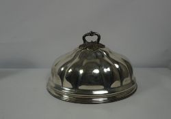 Victorian Silver Plated Crested Meat Dish Cover, Approximately 47cm wide