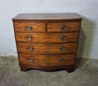 Georgian Mahogany Chest of Drawers, Having two small Drawers above three long Drawers, 98cm high,