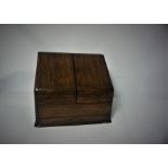 Oak Stationery Box (circa early 20th century) 29cm high, 32cm wide, 20cm deep