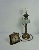 Hinks & Son Brass Oil Lamp (circa early 20th century) Converted to an Electric Table Lamp, 48cm