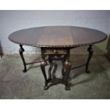 Jas Schoolbred & Co, Tottenham Court Road London, Mahogany Supper style Table, Having drop sides