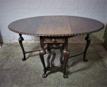 Jas Schoolbred & Co, Tottenham Court Road London, Mahogany Supper style Table, Having drop sides