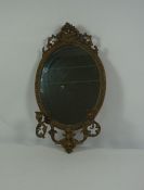 Gilt Girandole Wall Mirror (circa 19th century) Having two sconces, 69cm high