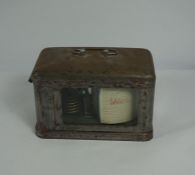 Chinese Metal Cased Barograph, With label to interior, 15cm high, 23.5cm wide