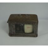 Chinese Metal Cased Barograph, With label to interior, 15cm high, 23.5cm wide